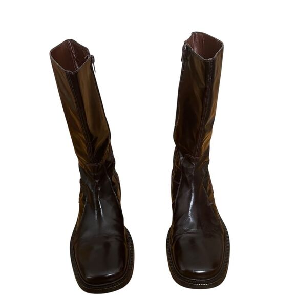 Cesare Paciotti Heroes Vintage Leather Square Toe Boots Size 8 Brown - Picture 2 of 11